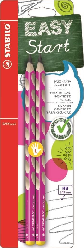 STABILO EASYgraph HB ružová L 2 ks Blister - obrázek 1
