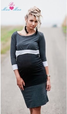 Těhotenské šaty/tunika HANNA dl. rukáv - obrázek 1