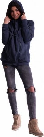 Těhotenská a nosící mikina - granát jeans, Velikosti těh. moda L (40) - obrázek 1
