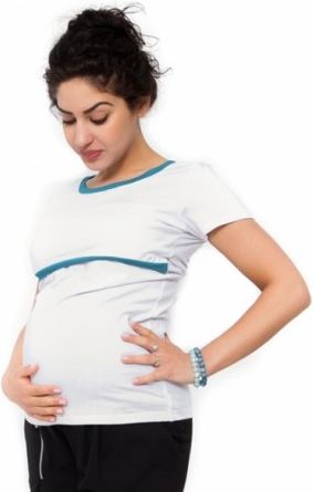 Těhotenské a kojící triko Aldona - bílá, Velikosti těh. moda M (38) - obrázek 1
