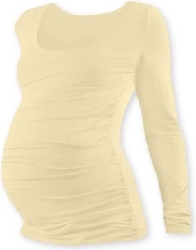 Těhotenské triko JOHANKA s dlouhým rukávem - caffe latte, Velikosti těh. moda XXL/XXXL - obrázek 1