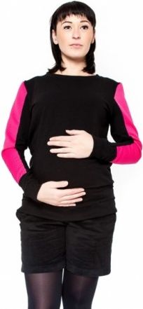 Těhotenské manšestrové kraťásky Be MaaMaa - DINA černé, Velikosti těh. moda XS (32-34) - obrázek 1