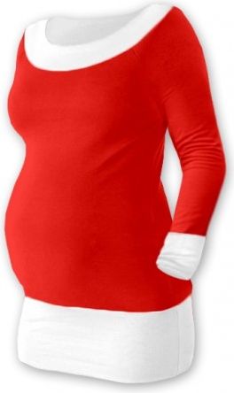 Těhotenska tunika DUO - červená/bílá, Velikosti těh. moda L/XL - obrázek 1