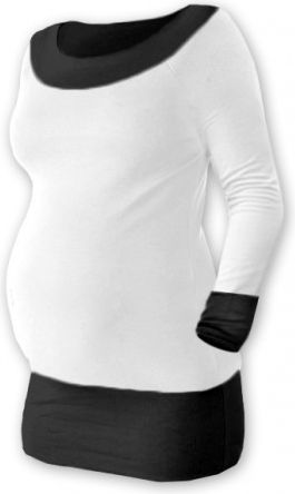 Těhotenska tunika DUO - bílo/černá, Velikosti těh. moda L/XL - obrázek 1