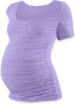 Těhotenské triko krátký rukáv JOHANKA - levandule, Velikosti těh. moda S/M - obrázek 1