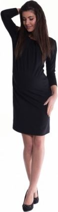 Těhotenské šaty - černé, Velikosti těh. moda L (40) - obrázek 1