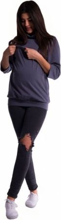 Těhotenské a kojící teplákové triko - fialové, Velikosti těh. moda XXL (44) - obrázek 1