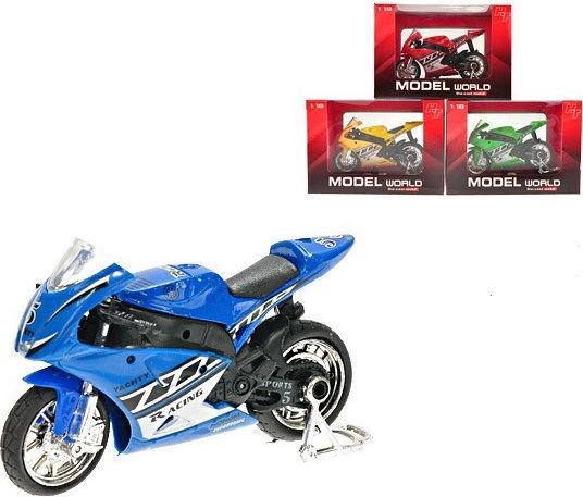 Kovová motorka se zvukem - žltá - obrázek 1