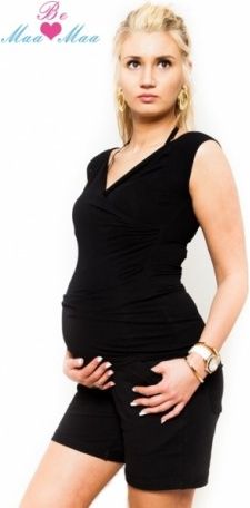Těhotenské kraťasy BRIA - černé, Velikosti těh. moda M (38) - obrázek 1
