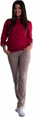 Těhotenské kalhoty - béžové, Velikosti těh. moda XL (42) - obrázek 1