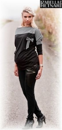 Těhotenské kalhoty ZOE - černé, Velikosti těh. moda XL (42) - obrázek 1