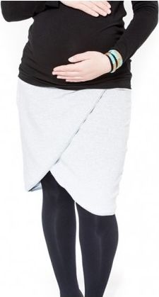 Těhotenská sukně Be MaaMaa - KALIA sv. šedá, Velikosti těh. moda XS (32-34) - obrázek 1
