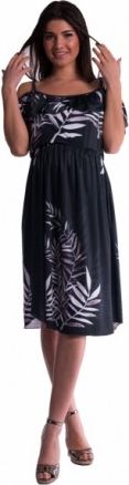 Těhotenské šaty na ramínkách - černé, Velikosti těh. moda S/M - obrázek 1