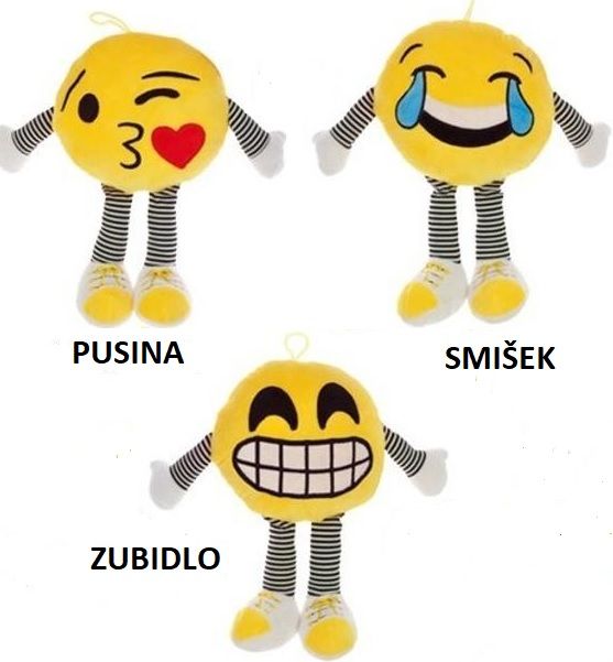 Plyšový smajlík 25 cm - Pusina - obrázek 1
