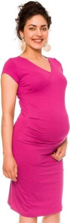 Letní těhotenské/kojící šaty Violet - tmavě růžová, Velikosti těh. moda L (40) - obrázek 1