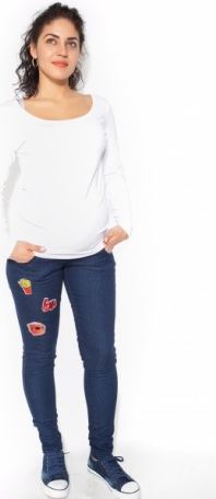 Těhotenské kalhoty/jeans s nášivkami TOP, Velikosti těh. moda XS (32-34) - obrázek 1