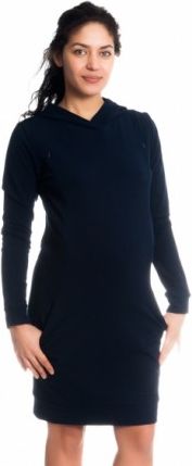 Těhotenské/kojící šaty Anais s kapucí, dlouhý rukáv - granátové, Velikosti těh. moda XL (42) - obrázek 1