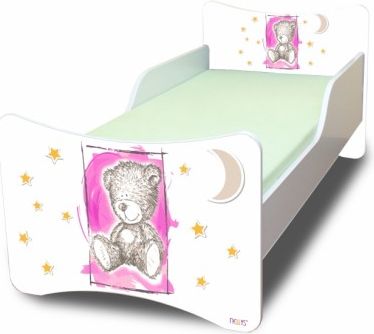 Dětská postel NELLYS Sweet TEDDY - růžový, Rozměry 200x90 - obrázek 1