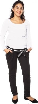 Těhotenské tepláky,kalhoty MONY - černé, Velikosti těh. moda L (40) - obrázek 1