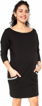 Těhotenská šaty BIBI - černé, Velikosti těh. moda XL (42) - obrázek 1