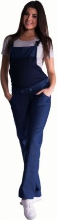 Těhotenské kalhoty s láclem - tmavý jeans, Velikosti těh. moda L (40) - obrázek 1