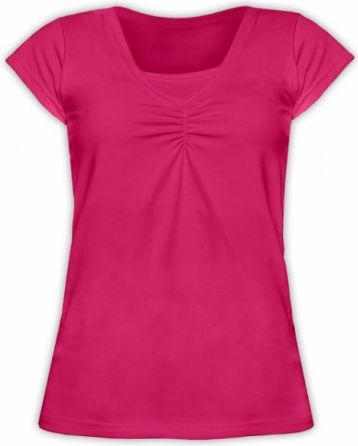 Kojící,těhotenské triko KARIN - sytě růžové, Velikosti těh. moda S/M - obrázek 1