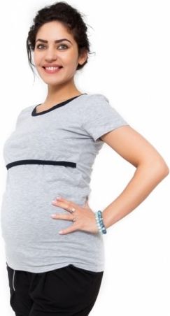 Těhotenské a kojící triko Aldona - světle šedá, Velikosti těh. moda  S (36) - obrázek 1