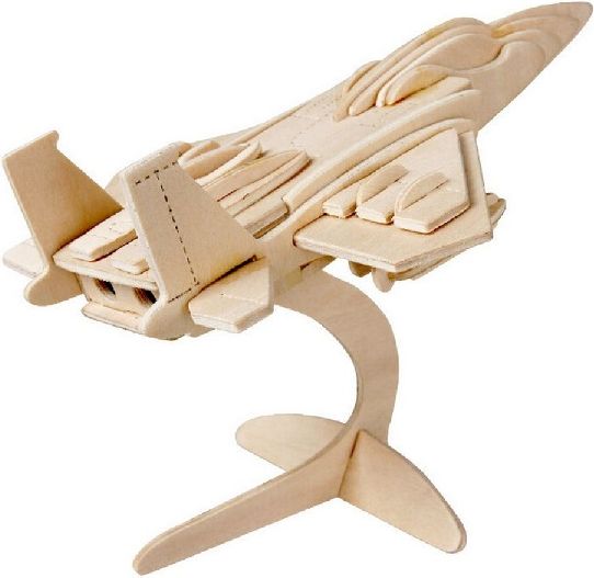 Dřevěné 3D puzzle - letadlo - Eurofighter - obrázek 1