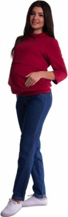 Těhotenské kalhoty - tmavý jeans, Velikosti těh. moda 4XL - obrázek 1