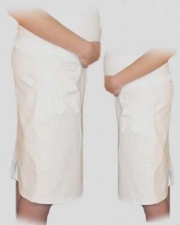 Těhotenská sportovní sukně s kapsami - bílá, Velikosti těh. moda XL (42) - obrázek 1