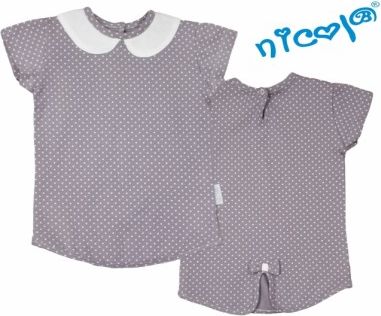 Bavlněné tričko Nicol, Paula - krátký rukáv, šedé , Velikost koj. oblečení 68 (4-6m) - obrázek 1