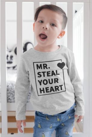 KIDSBEE Chlapecké bavlněné tričko MR. Steal your heart - sv. šedé, Velikost koj. oblečení 134 - obrázek 1