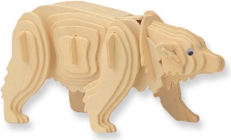 Dřevěné 3D puzzle - zvířecí skládačka - lední medvěd - obrázek 1