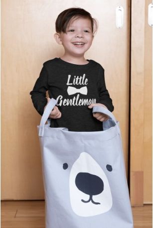 KIDSBEE Chlapecké bavlněné tričko Little Gentleman - černé, Velikost koj. oblečení 128 - obrázek 1