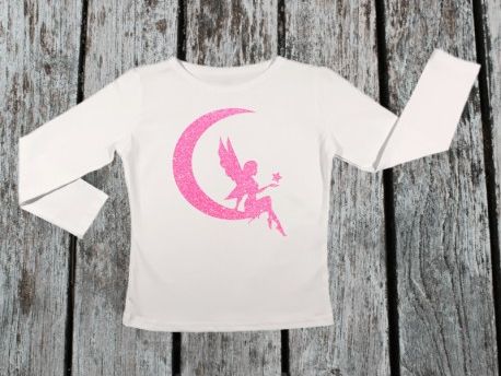KIDSBEE Dívčí bavlněné tričko Fairy - bílé, Velikost koj. oblečení 116 - obrázek 1