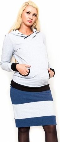 Těhotenská sukně Be MaaMaa - LORA jeans/sv. šedé, Velikosti těh. moda  S (36) - obrázek 1