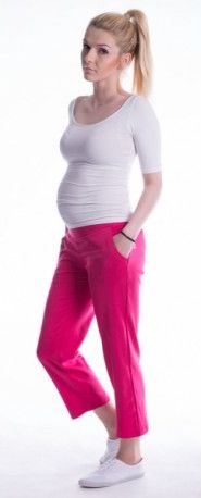 Těhotenské 7/8 bederní kalhoty - amarant, Velikosti těh. moda  S (36) - obrázek 1