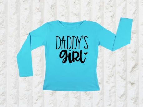 KIDSBEE Dívčí bavlněné tričko Daddy´s Girl - tyrkysové, Velikost koj. oblečení 104 - obrázek 1