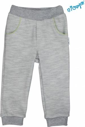 Kojenecké bavlněné tepláky, kalhoty Nicol, Boy - šedé, Velikost koj. oblečení 92 (18-24m) - obrázek 1