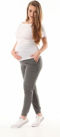 Těhotenské kalhoty/tepláky Gregx, Vigo s kapsami - tm. šedé, Velikosti těh. moda XS (32-34) - obrázek 1