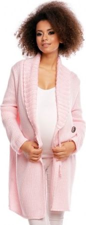 Těhotenský kardigan - sv. růžový, zapínání na knoflík - obrázek 1