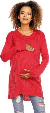 Těhotenský, kojící svetřík ALLY - červený - obrázek 1