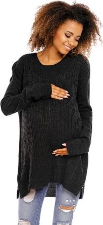 Těhotenský, kojící svetřík ALLY - černý - obrázek 1