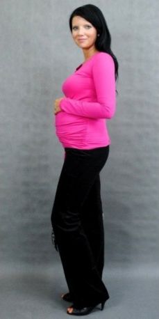 Těhotenské triko ELLIS - růžová, Velikosti těh. moda S/M - obrázek 1