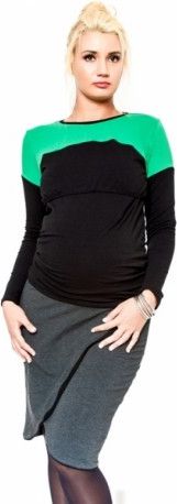 Těhotenská sukně Be MaaMaa - KALIA grafit, Velikosti těh. moda XS (32-34) - obrázek 1