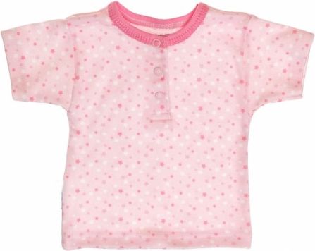Bavlněné Polo tričko s krátkým rukávem Hvězdičky - růžové, Velikost koj. oblečení 74 (6-9m) - obrázek 1