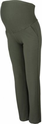 Těhotenské kalhoty s elastickým pásem a kapsami - khaki, Velikosti těh. moda L (40) - obrázek 1