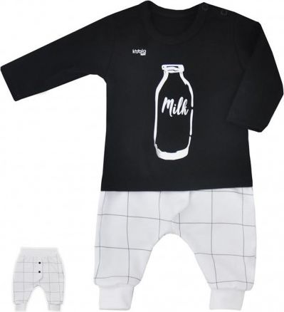 2-dílná kojenecká souprava Koala MILK černá, Černá, 62 (3-6m) - obrázek 1