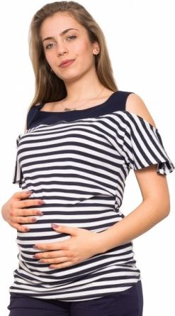 Těhotenské triko/halenka - Lila, Velikosti těh. moda XL (42) - obrázek 1