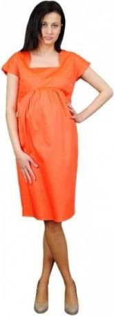 Těhotenské šaty ELA - oranžová, Velikosti těh. moda M (38) - obrázek 1